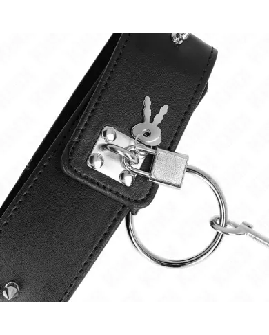 KINK - COLLIER 65 CM AVEC LAISSE AVEC CLOUS ARGENTÉS MODÈLE 2 RÉGLABLE 36-43 CM X 5 CM KINK - COLLIER 65 CM AVEC LAISSE AVEC CLOUS ARGENTÉS MODÈLE 2 RÉGLABLE 36-43 CM X 5 CM