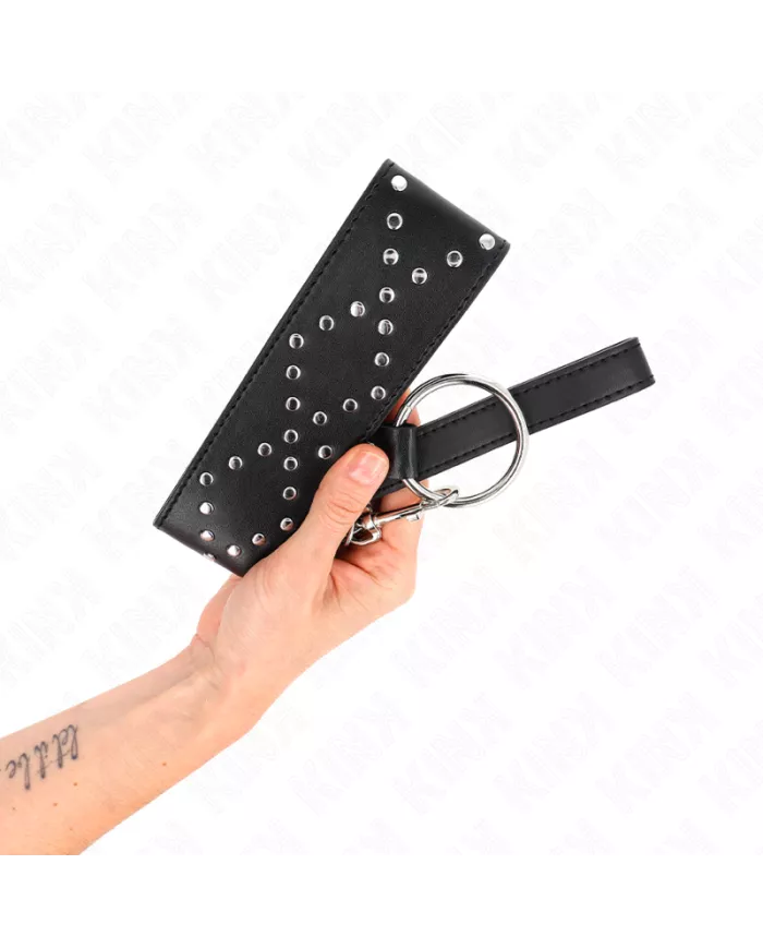 KINK - COLLIER 65 CM AVEC LAISSE AVEC CLOUS ARGENTÉS MODÈLE 3 RÉGLABLE 36-43 CM X 5 CM