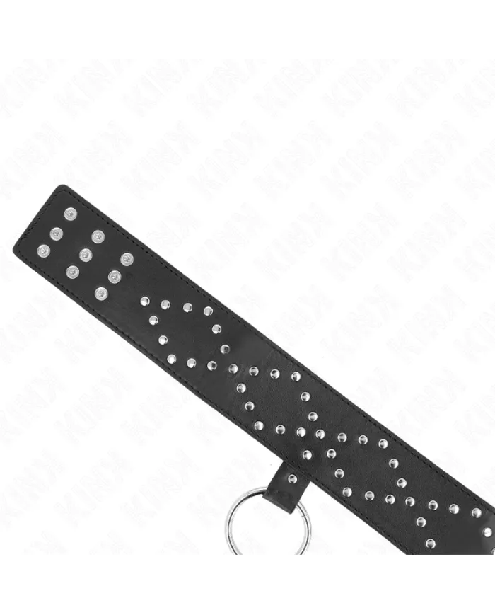 KINK - COLLIER 65 CM AVEC LAISSE AVEC CLOUS ARGENTÉS MODÈLE 3 RÉGLABLE 36-43 CM X 5 CM
