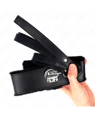 KINK - COLLIER AVEC LAISSE 116 CM AVEC CLOUS ARGENTÉS MODÈLE 4 NOIR AJUSTABLE 40-48 CM X 6 CM