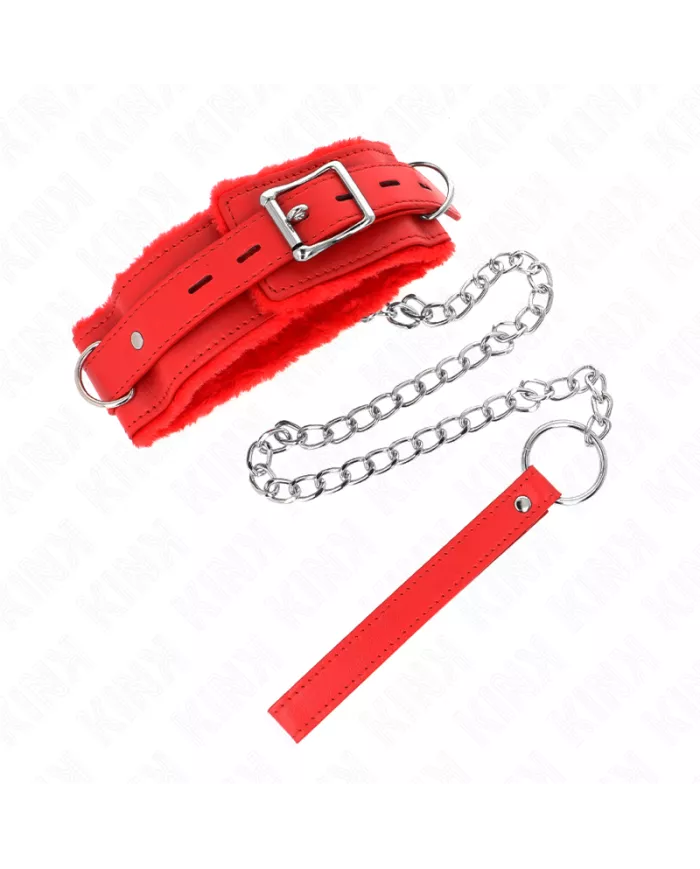 KINK - COLLIER AVEC LAISSE 65 CM AVEC RESTRICTIONS ROUGE 36-42 CM X 5,5 CM