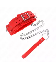 KINK - COLLIER AVEC LAISSE 65 CM AVEC RESTRICTIONS ROUGE 36-42 CM X 5,5 CM