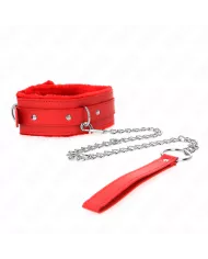 KINK - COLLIER AVEC LAISSE 65 CM AVEC RESTRICTIONS ROUGE 36-42 CM X 5,5 CM