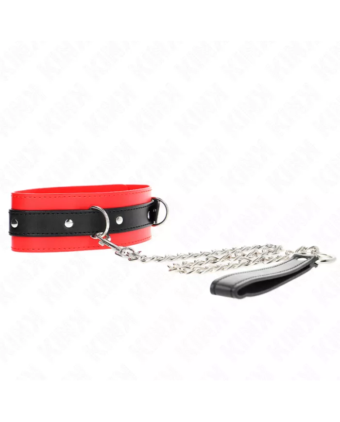 KINK - COLLIER AVEC CEINTURE 65 CM AVEC SANGLE ROUGE 54 X 4,5 CM