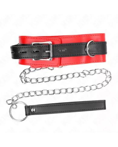 KINK - COLLIER AVEC CEINTURE 65 CM AVEC SANGLE ROUGE 54 X 4,5 CM KINK - COLLIER AVEC CEINTURE 65 CM AVEC SANGLE ROUGE 54 X 4,5 CM