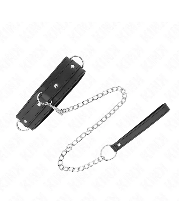 KINK - COLLIER AVEC LAISSE 65 CM 3 ANNEAUX MODÈLE 1 RÉGLABLE 38-49 CM X 5 CM