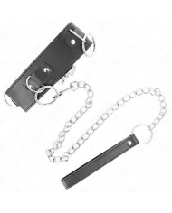KINK - COLLIER AVEC LAISSE 65 CM 3 ANNEAUX MODÈLE 2 RÉGLABLE 36-43 CM X 5 CM