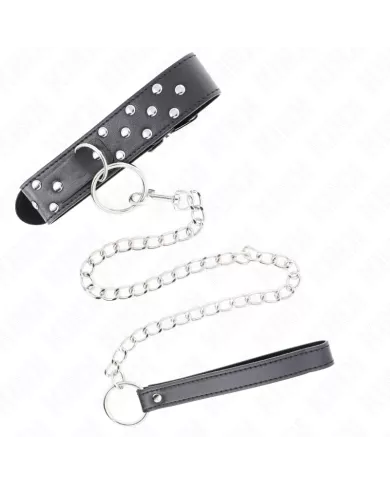 KINK - COLLIER RIVET ANNEAU AVEC CEINTURE 65 CM NOIR AJUSTABLE 36-50 CM X 3,8 CM KINK - COLLIER RIVET ANNEAU AVEC CEINTURE 65 CM NOIR AJUSTABLE 36-50 CM X 3,8 CM