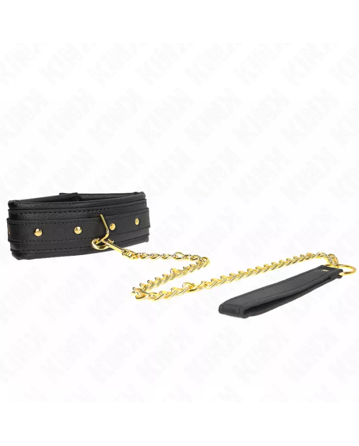 KINK - COLLIER AVEC BRACELET IMITATION CUIR ÉPONGE MODÈLE 1 RÉGLABLE 37-54 CM X 3 CM