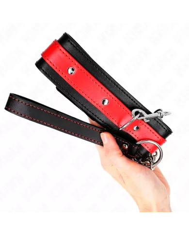 KINK - COLLIER AVEC BRACELET ROUGE 65 CM AJUSTABLE 36-43 CM X 5 CM KINK - COLLIER AVEC BRACELET ROUGE 65 CM AJUSTABLE 36-43 CM X 5 CM