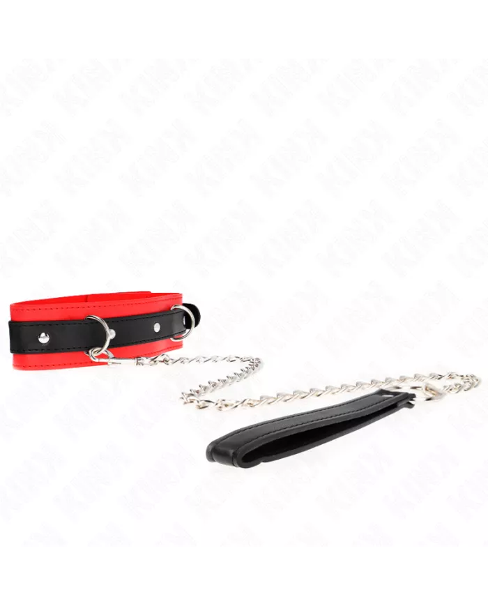 KINK - COLLIER MODÈLE BASIC AVEC LAISSE 65 CM MODÈLE 3 ROUGE 53 X 5 CM