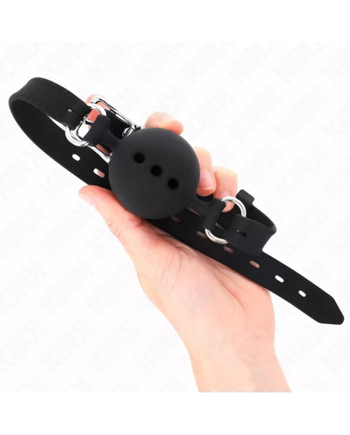 KINK - BÂTON ENTIEREMENT SILICONE 55 x 2 CM AVEC BOULE 4,5 CM TAILLE M NOIR AJUSTABLE 35-51 CM