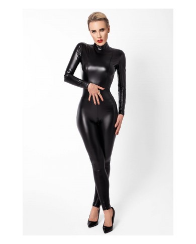 Combinaison intégrale Caged avec anneaux F319 wetlook