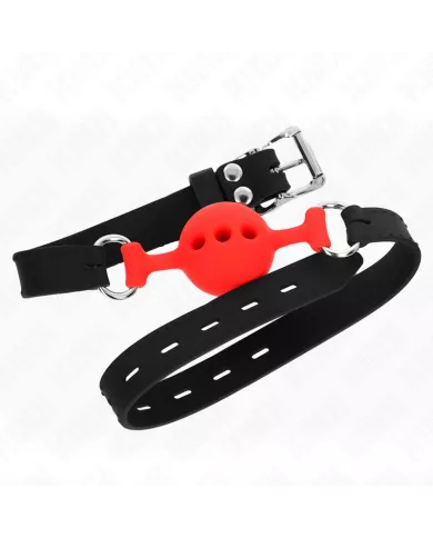 KINK - BÂILLON ENTIÈREMENT SILICONE 55 x 2 CM AVEC BOULE DE 4 CM TAILLE S ROUGE AJUSTABLE 35-51 CM KINK - BÂILLON ENTIÈREMENT SILICONE 55 x 2 CM AVEC BOULE DE 4 CM TAILLE S ROUGE AJUSTABLE 35-51 CM