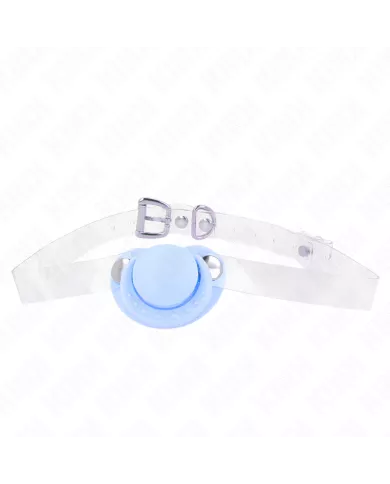 KINK - GAG EN FORME DE SUCETTE BLEU CLAIR 5,5 x 4 CM AJUSTABLE 43-60 CM KINK - GAG EN FORME DE SUCETTE BLEU CLAIR 5,5 x 4 CM AJUSTABLE 43-60 CM