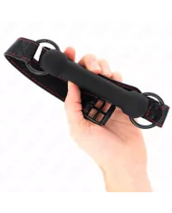 KINK - BONE BAG AVEC SANGLE EN CUIR NOIR AJUSTABLE 41-57 CM