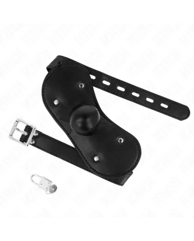 KINK - MASQUE BOUCLES BALL GAG AVEC SERRURE RÉGLABLE 42-60 CM KINK - MASQUE BOUCLES BALL GAG AVEC SERRURE RÉGLABLE 42-60 CM