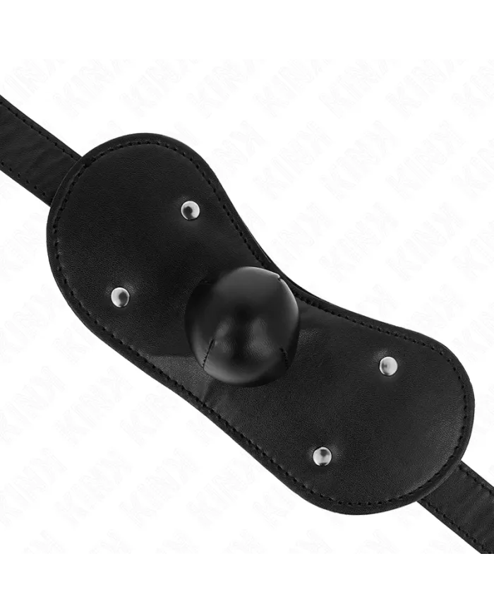 KINK - MASQUE BOUCLES BALL GAG AVEC SERRURE RÉGLABLE 42-60 CM