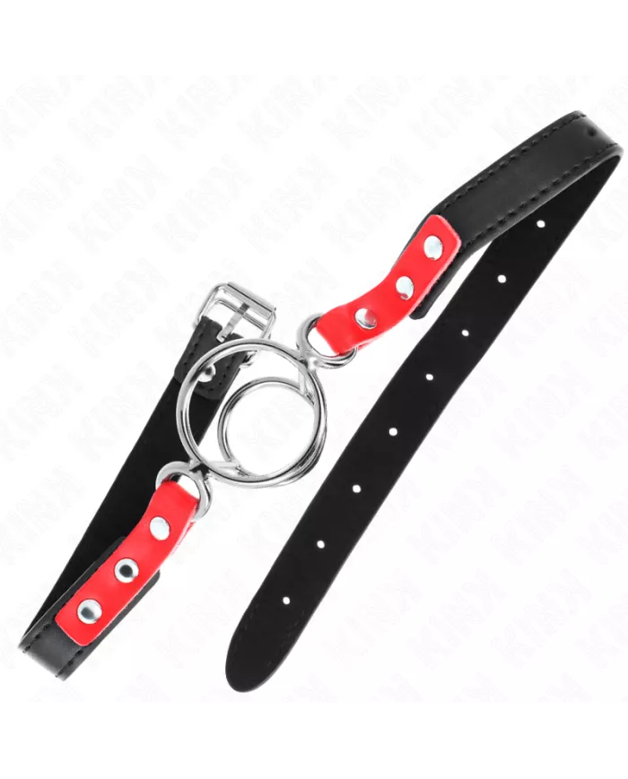 KINK - GAG AVEC PLUSIEURS O-RINGS 4 / 4,8 CM ROUGE 38 X 56 CM