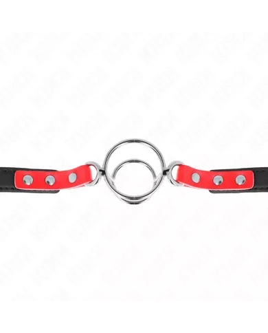 KINK - GAG AVEC PLUSIEURS O-RINGS 4 / 4,8 CM ROUGE 38 X 56 CM KINK - GAG AVEC PLUSIEURS O-RINGS 4 / 4,8 CM ROUGE 38 X 56 CM