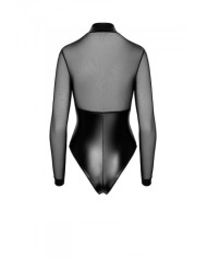 Body Edge zippé avec anneaux F321 wetlook et tulle