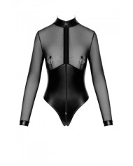 Body Edge zippé avec anneaux F321 wetlook et tulle