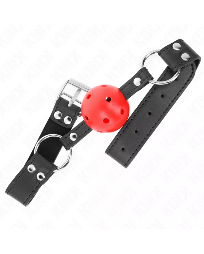 KINK - BÂTON RESPIRANT 4 CM AVEC DOUBLE RIVET CUIR 62,5 x 2,5 CM RÉGLABLE 42-58 CM