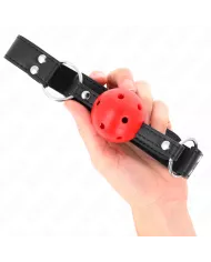 KINK - BÂTON RESPIRANT 4 CM AVEC DOUBLE RIVET CUIR 62,5 x 2,5 CM RÉGLABLE 42-58 CM