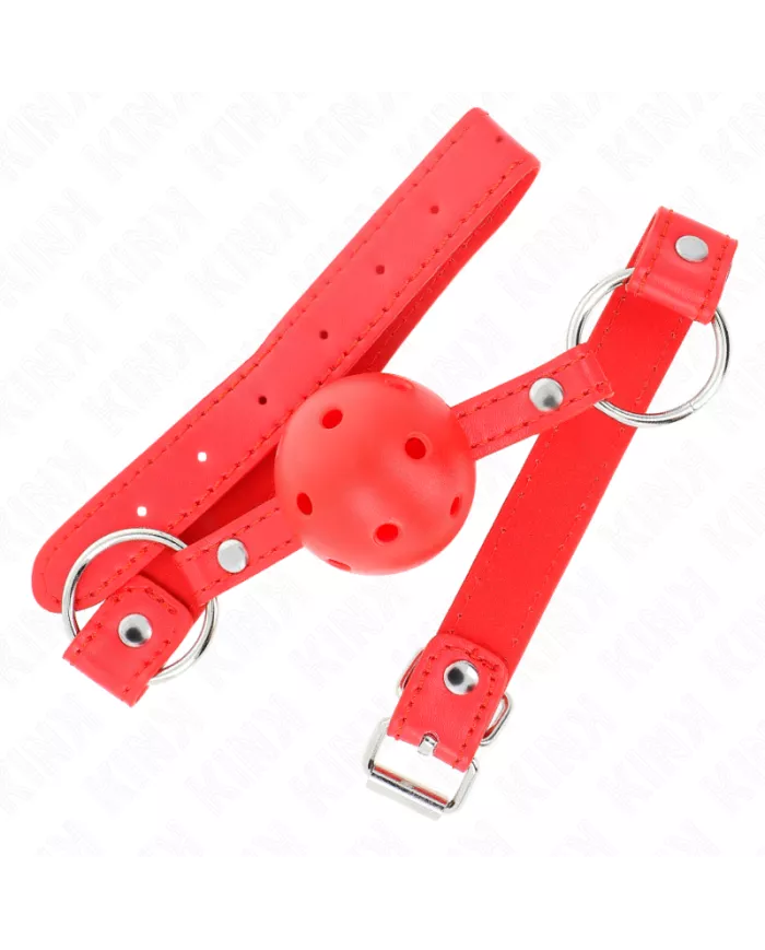 KINK - BÂTON RESPIRANT 4 CM AVEC DOUBLE RIVET MODÈLE 1 ROUGE 62,5 x 2,5 CM RÉGLABLE 42-58 CM