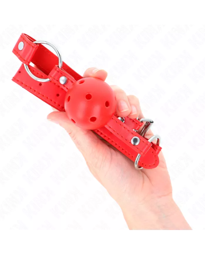 KINK - BÂTON RESPIRANT 4 CM AVEC DOUBLE RIVET MODÈLE 1 ROUGE 62,5 x 2,5 CM RÉGLABLE 42-58 CM