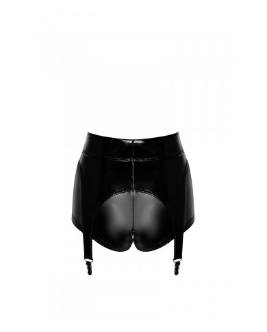 Short à jarretelles Glam F325 vinyle et wetlook