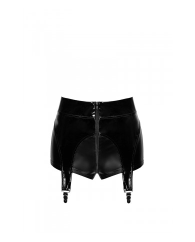 Short à jarretelles Glam F325 vinyle et wetlook