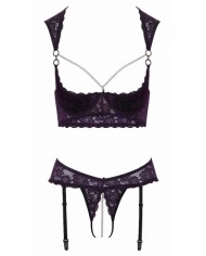 Ensemble lingerie ouverte violet - Cotelli Lingerie