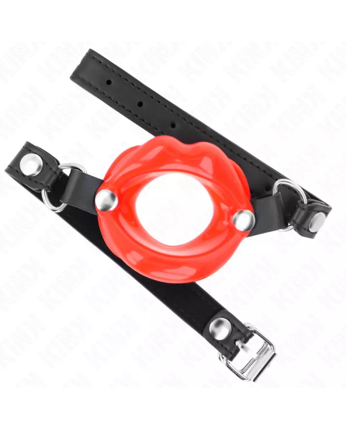 KINK - BÂTON LIP 8 CM AVEC SANGLE EN CUIR ROUGE 63 x 2 CM AJUSTABLE 39-58 CM