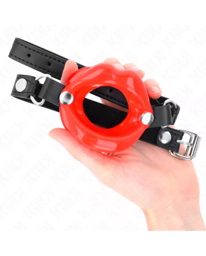 KINK - BÂTON LIP 8 CM AVEC SANGLE EN CUIR ROUGE 63 x 2 CM AJUSTABLE 39-58 CM
