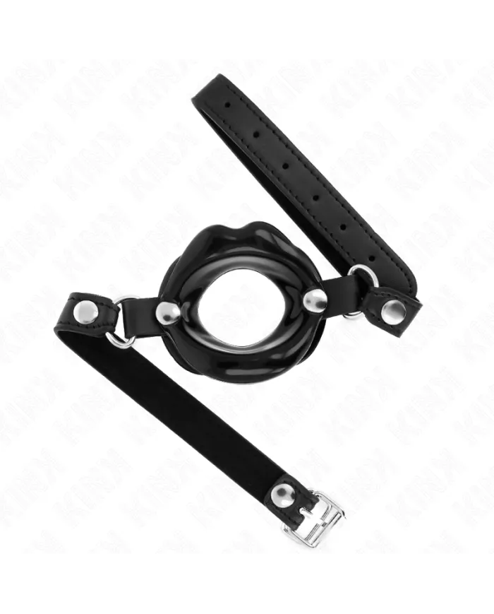 KINK - BÂTON LIP 8 CM AVEC SANGLE EN CUIR NOIR 63 x 2 CM AJUSTABLE 39-58 CM