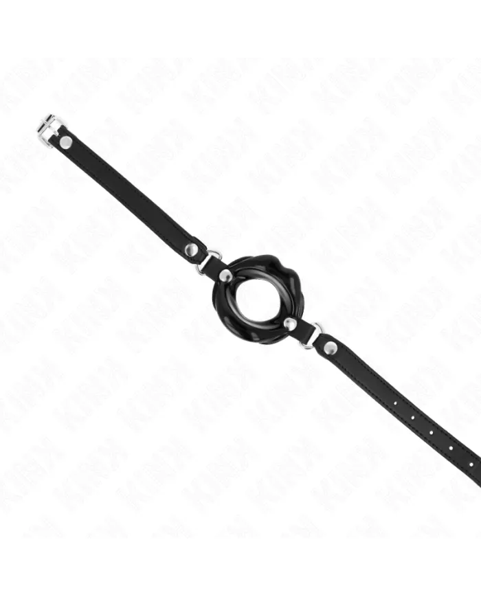 KINK - BÂTON LIP 8 CM AVEC SANGLE EN CUIR NOIR 63 x 2 CM AJUSTABLE 39-58 CM