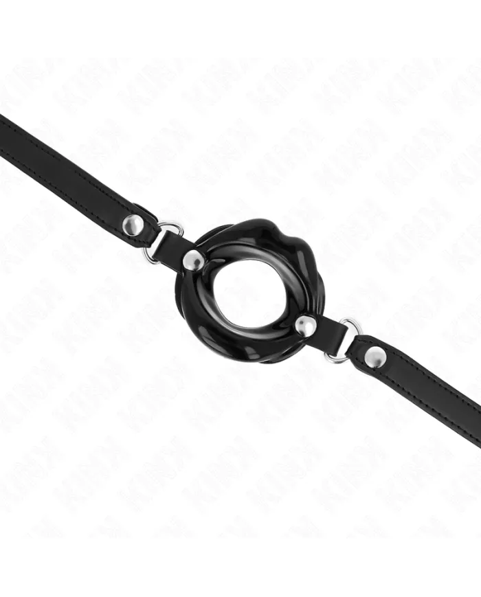 KINK - BÂTON LIP 8 CM AVEC SANGLE EN CUIR NOIR 63 x 2 CM AJUSTABLE 39-58 CM