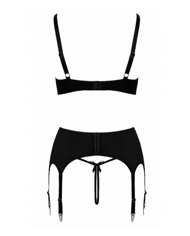 Ensemble coquin ouvert 3 pièces gris - Cottelli Lingerie