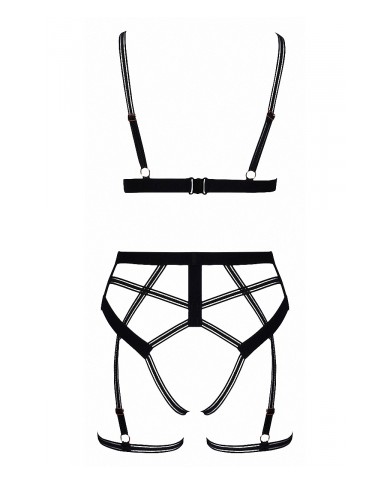 Set lingerie BDSM harnais noir - Cotelli Lingerie