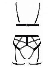 Set lingerie BDSM harnais noir - Cotelli Lingerie