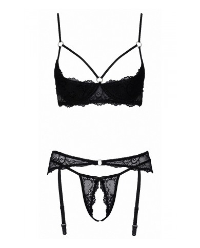 Ensemble lingerie ouverte noir - Cotelli Lingerie