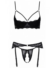 Ensemble lingerie ouverte noir - Cotelli Lingerie