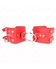 KINK - APPUI-POIGNETS FIXES AVEC ANNEAU ET CLOUS RÉGLABLES ROUGE 17-22 CM X 6,5 CM KINK - APPUI-POIGNETS FIXES AVEC ANNEAU ET CLOUS RÉGLABLES ROUGE 17-22 CM X 6,5 CM