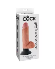 KING COCK - GODE VIBRATEUR AVEC TESTICULES 17.78 CM NATUREL KING COCK - GODE VIBRATEUR AVEC TESTICULES 17.78 CM NATUREL