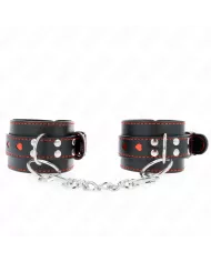 KINK - APPUI-POIGNETS NOIR AVEC INCRUSTATION COEUR ROUGE RÉGLABLE 21-28 CM X 5,5 CM KINK - APPUI-POIGNETS NOIR AVEC INCRUSTATION COEUR ROUGE RÉGLABLE 21-28 CM X 5,5 CM