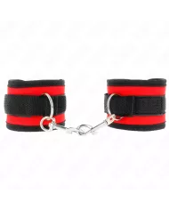 KINK - APPAREILS-POIGNETS À CROCHET ET BOUCLE EN NYLON ROUGE-NOIR MODÈLE 2 RÉGLABLE 18-35 CM X 6 CM KINK - APPAREILS-POIGNETS À CROCHET ET BOUCLE EN NYLON ROUGE-NOIR MODÈLE 2 RÉGLABLE 18-35 CM X 6 CM