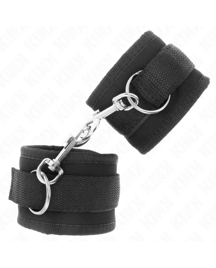 KINK - APPAREILS-POIGNETS À CROCHET ET BOUCLE EN NYLON NOIR MODÈLE 2 RÉGLABLE 18-35 CM X 6 CM