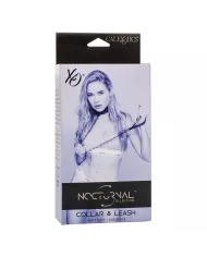 CALEXOTICS - NOCTURNAL COLLIER ET LAISSE EN CUIR RÉGLABLE NOIR CALEXOTICS - NOCTURNAL COLLIER ET LAISSE EN CUIR RÉGLABLE NOIR