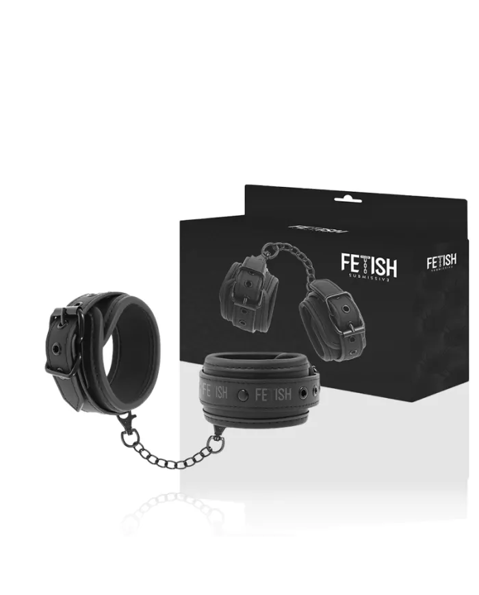 FETISH SUBMISSIVE - MENOTTES EN CUIR VÉGÉTALIEN AVEC DOUBLURE EN NOPRÈNE FETISH SUBMISSIVE - MENOTTES EN CUIR VÉGÉTALIEN AVEC DOUBLURE EN NOPRÈNE